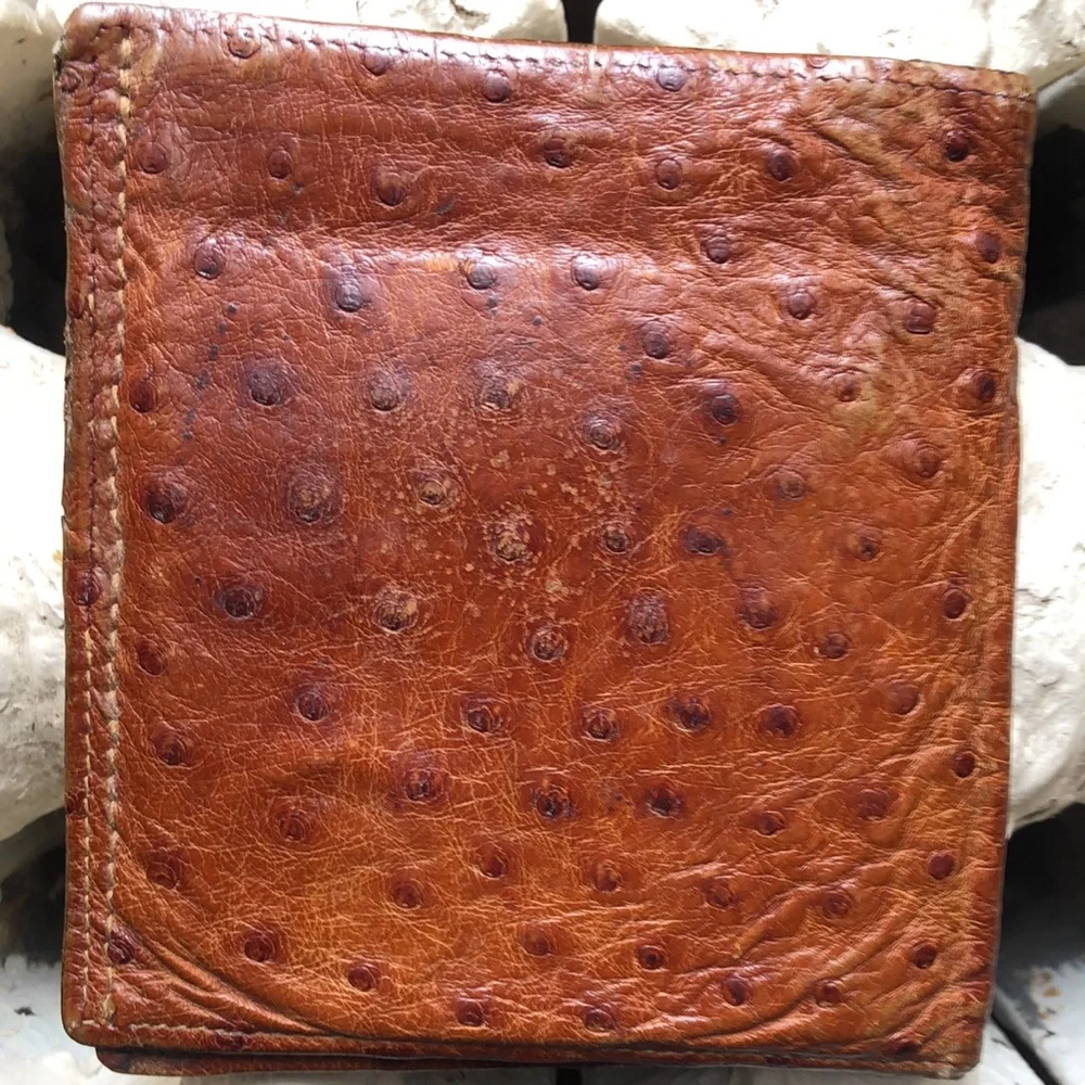 Vintage Bosca ostrich wallet billfold